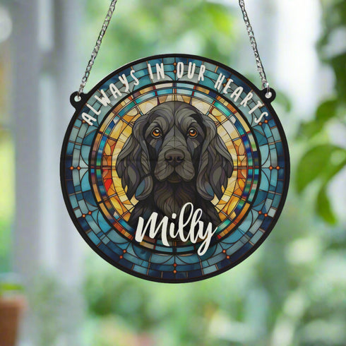 Cocker Spaniel Black Memorial Stained Glass Effect Suncatcher